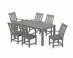 Vineyard 7-Piece Parsons Arm Chair Dining Setoutdoor patio furniture set