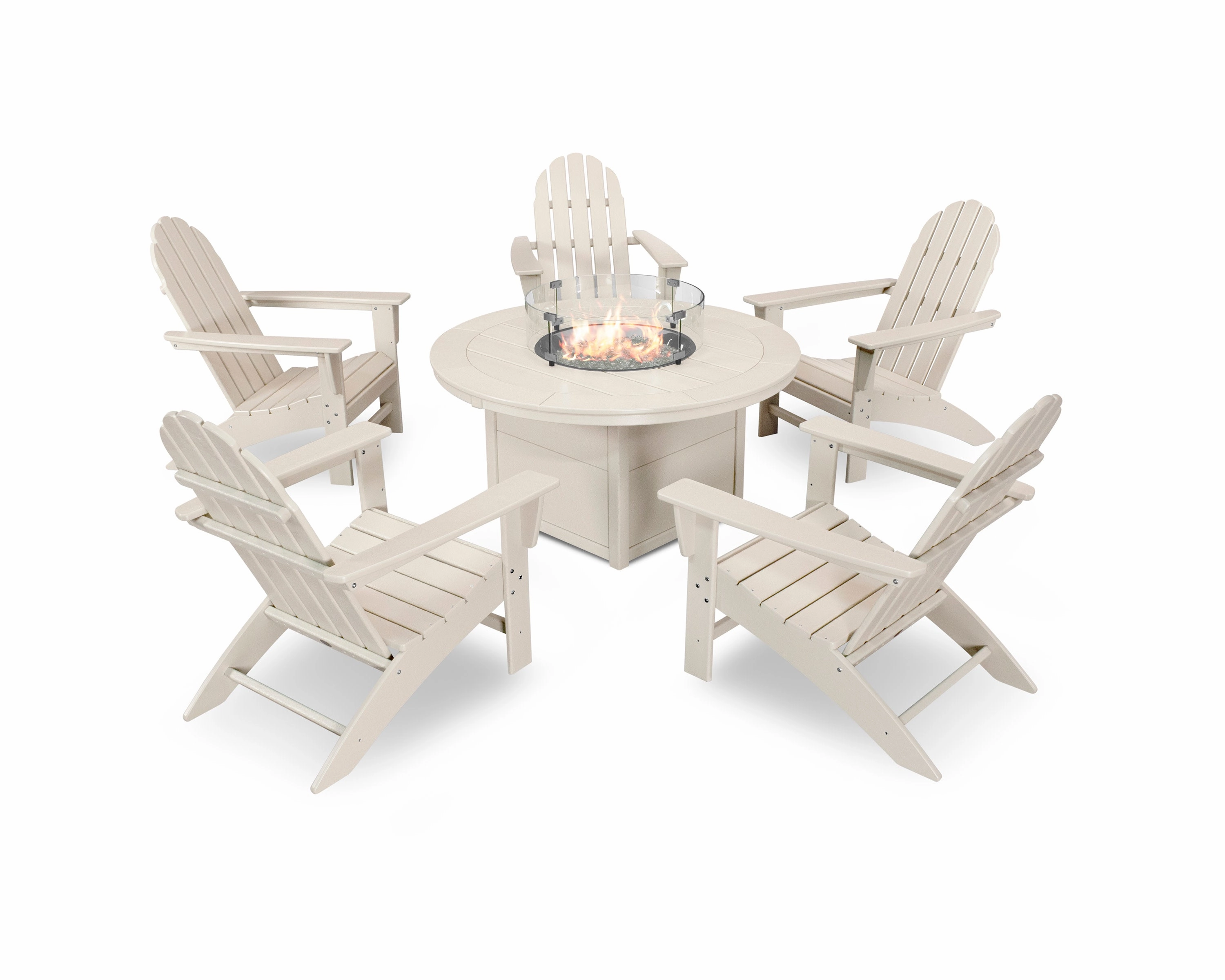 Vineyard Adirondack 6-Piece Chat Set with Fire Pit Table