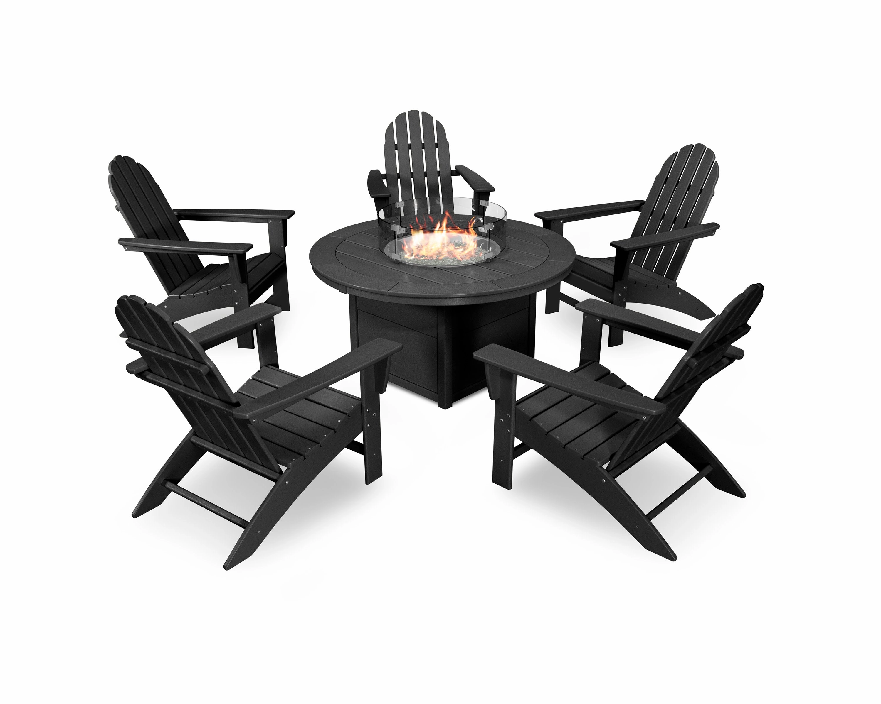 Vineyard Adirondack 6-Piece Chat Set with Fire Pit Table