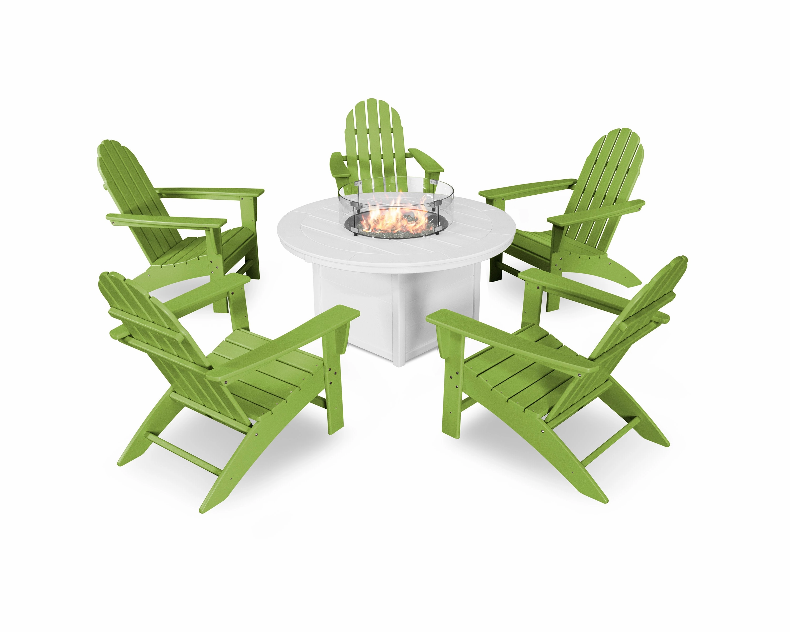 Vineyard Adirondack 6-Piece Chat Set with Fire Pit Table