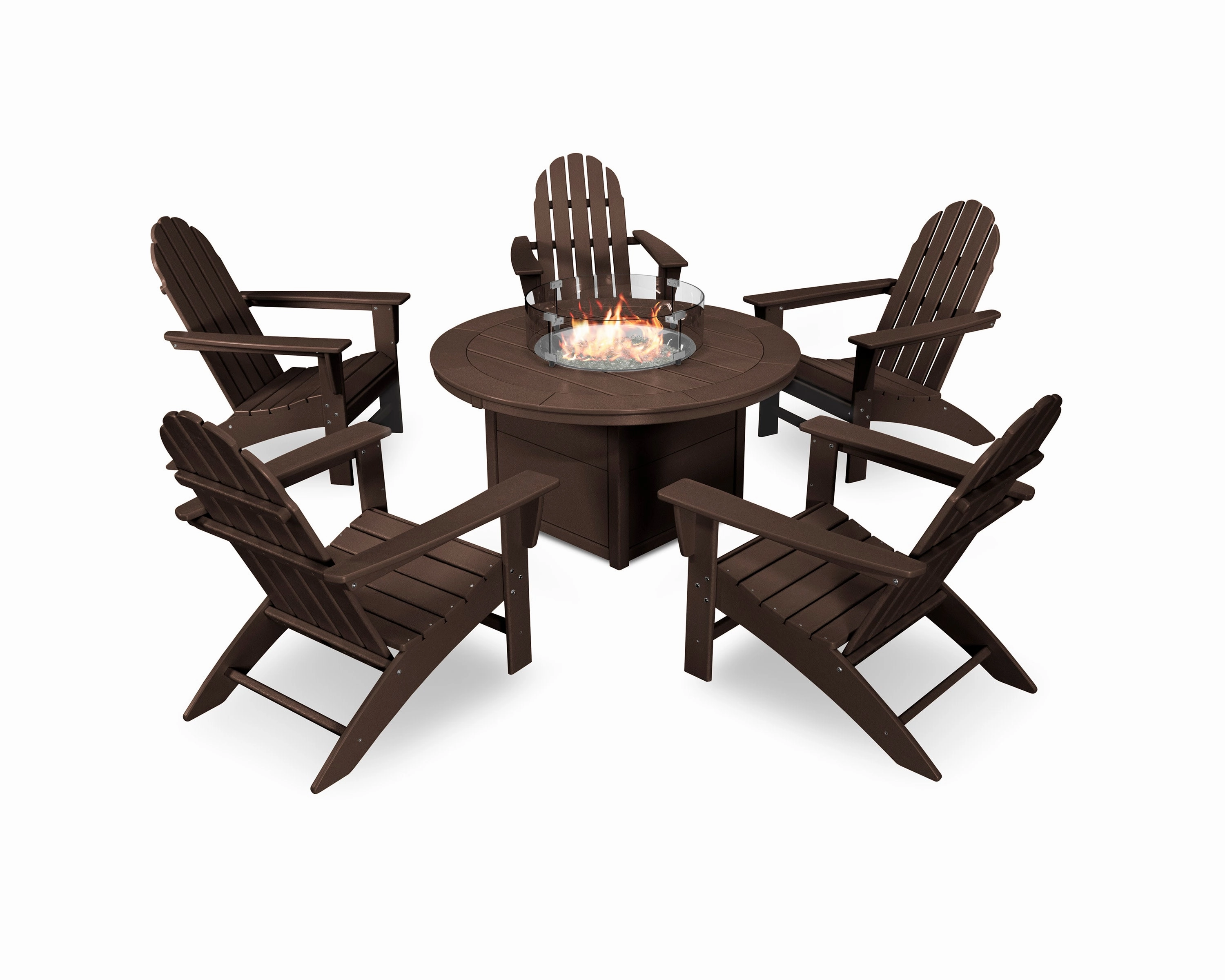 Vineyard Adirondack 6-Piece Chat Set with Fire Pit Table