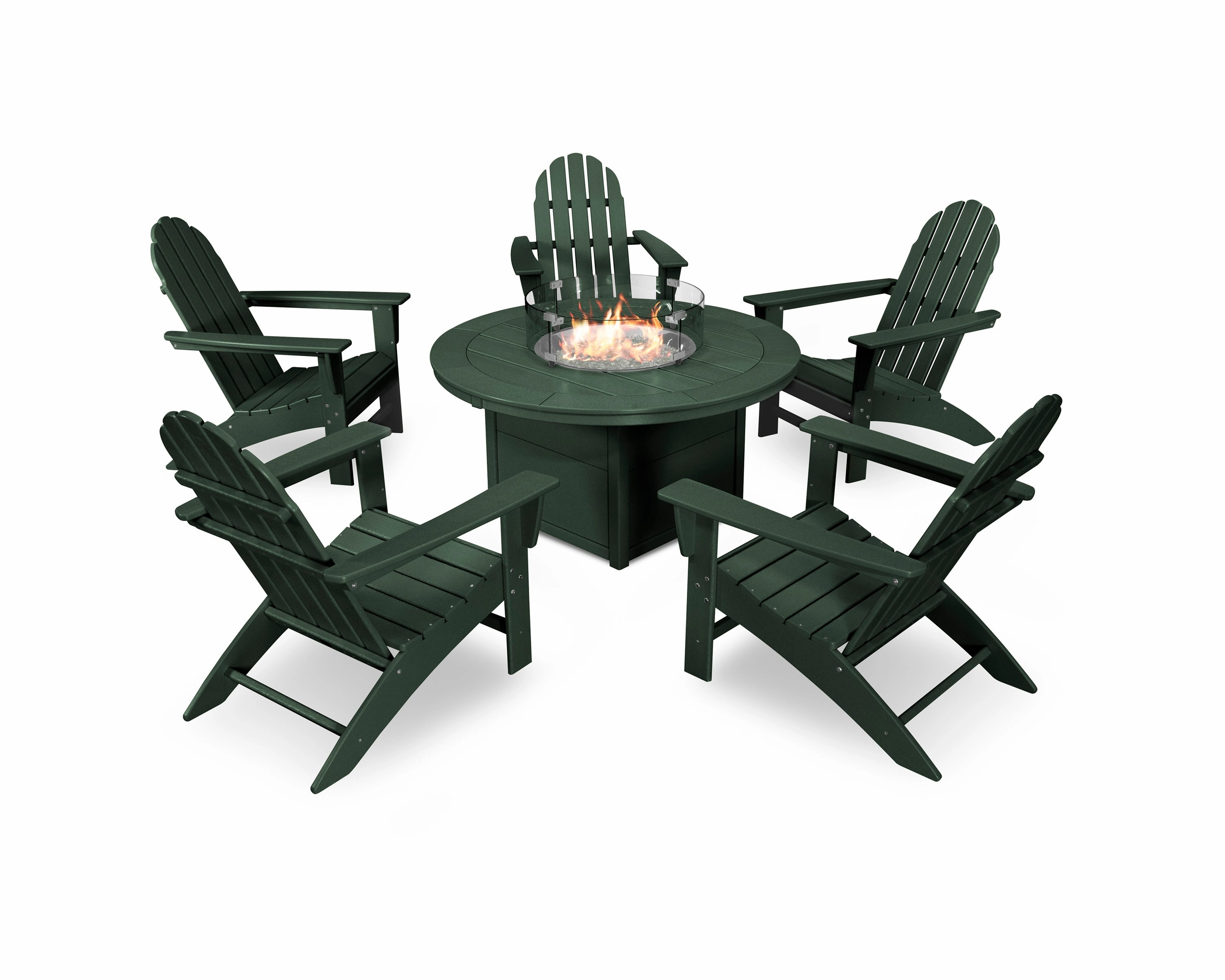 Vineyard Adirondack 6-Piece Chat Set with Fire Pit Table