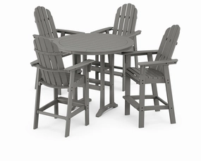 Vineyard Curveback Adirondack 5-Piece Nautical Trestle Bar Setoutdoor patio furniture set