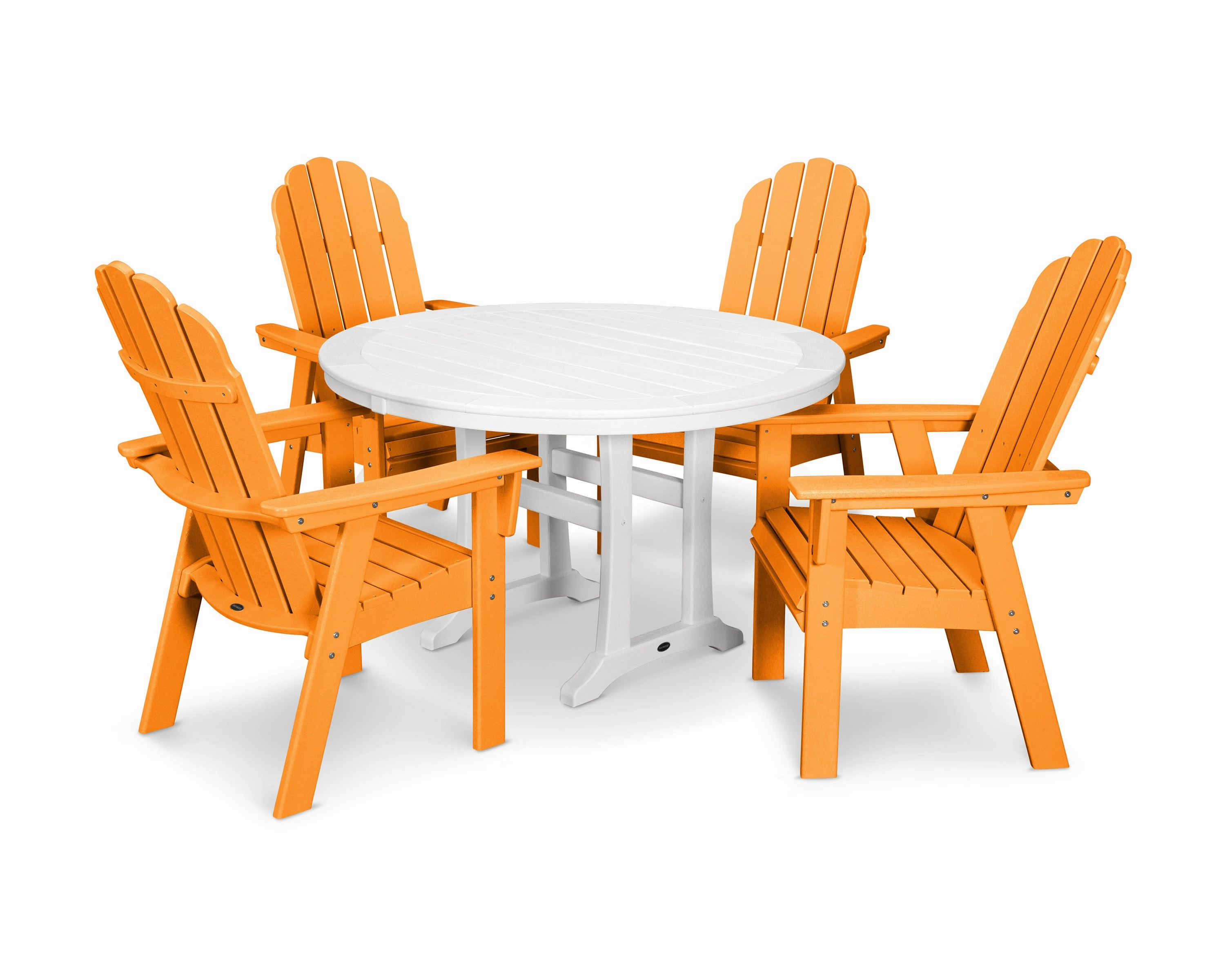 Vineyard Curveback Adirondack 5-Piece Nautical Trestle Dining Set