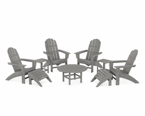 Vineyard Curveback Adirondack Chair 9-Piece Conversation Setoutdoor patio dining furniture set