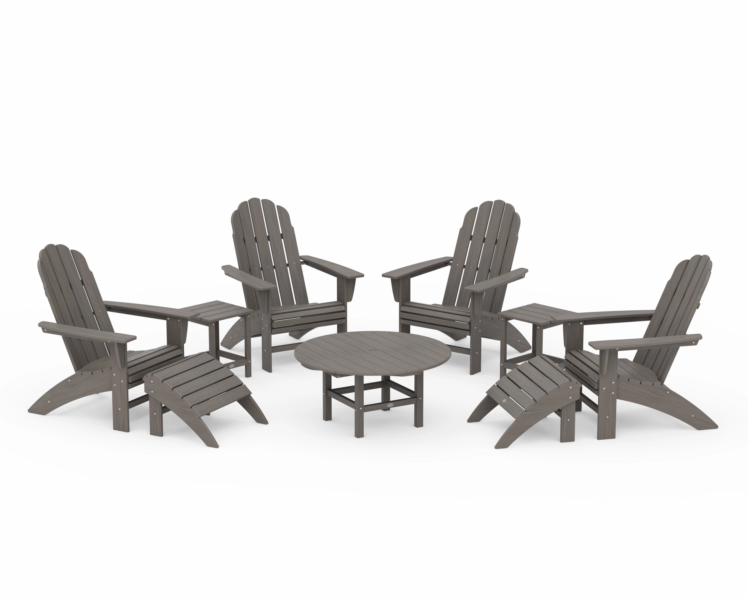 Vineyard Curveback Adirondack Chair 9-Piece Conversation Set