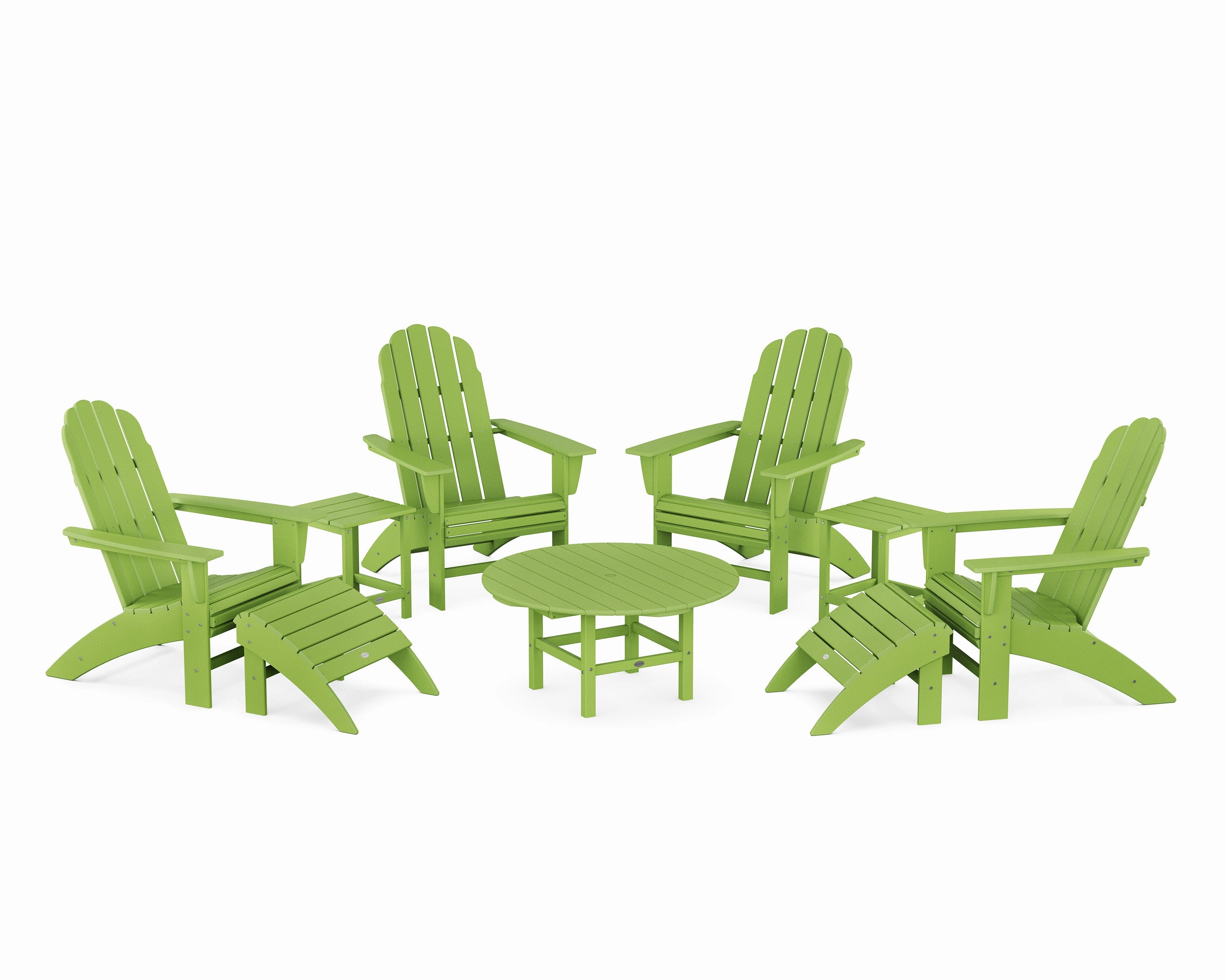 Vineyard Curveback Adirondack Chair 9-Piece Conversation Set