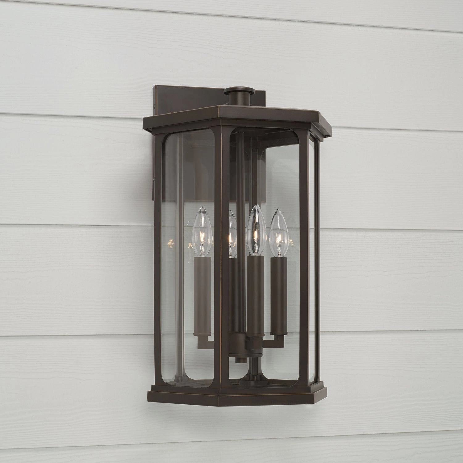 Walton Four Light Outdoor Wall Lantern Oiled Bronze