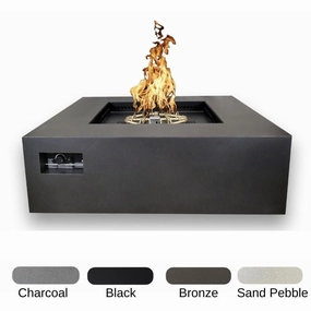 Warming Trends AON 48-inch Powder-Coated Steel Push Button Manual Thermocouple Ignition Square Fire Pit Tableportable outdoor fire pit with lid