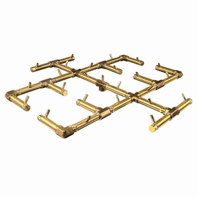 Warming Trends Crossfire 30.5 x 30.5-Inch Original Brass Gas Fire Pit Burner 300K BTUFireproof mat for under fire pit