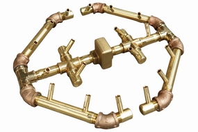 Warming Trends Crossfire Octagonal 14.75 x 15.75-Inch Brass Gas Fire Pit Burner 180K BTUFireproof mat for under fire pit
