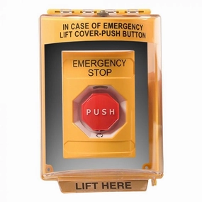 Warming Trends Emergency Stop Push Button With Weather Proof Lift Cover EMERSTOPFireproof mat for under fire pit