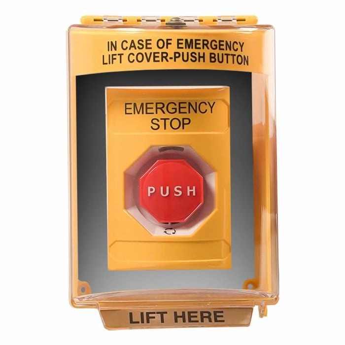 Warming Trends Emergency Stop Push Button With Weather Proof Lift Cover EMERSTOPFireproof mat for under fire pit