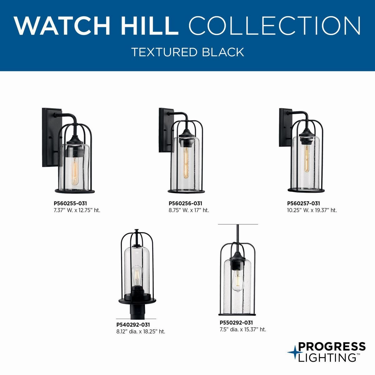 Watch Hill One Light Wall Lantern Textured Black