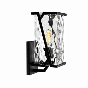 Waterfall One Light Wall Sconce Matte BlackOutdoor wall sconces with motion sensor