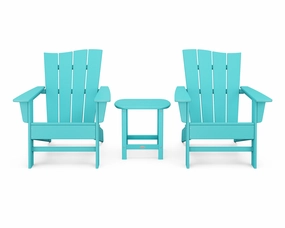 Wave 3-Piece Adirondack Chair Setoutdoor patio dining furniture set