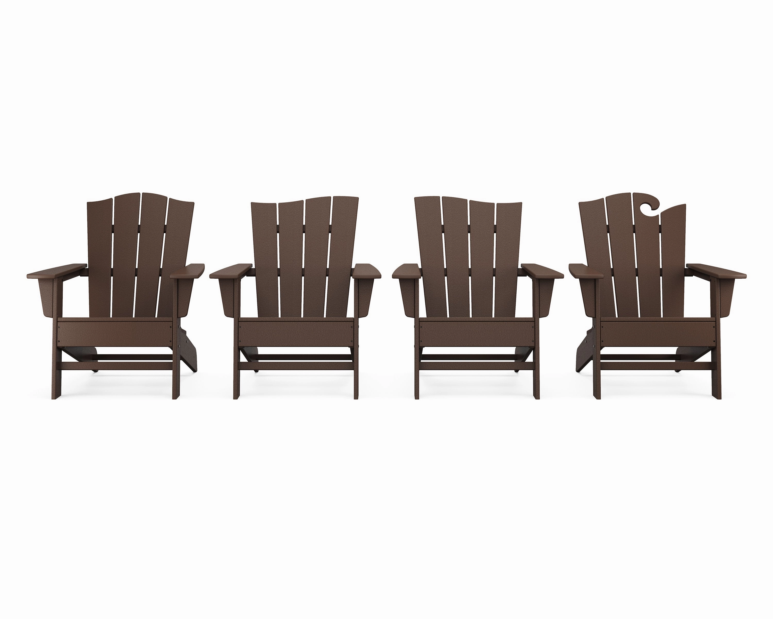 Wave Collection 4-Piece Adirondack Chair Set