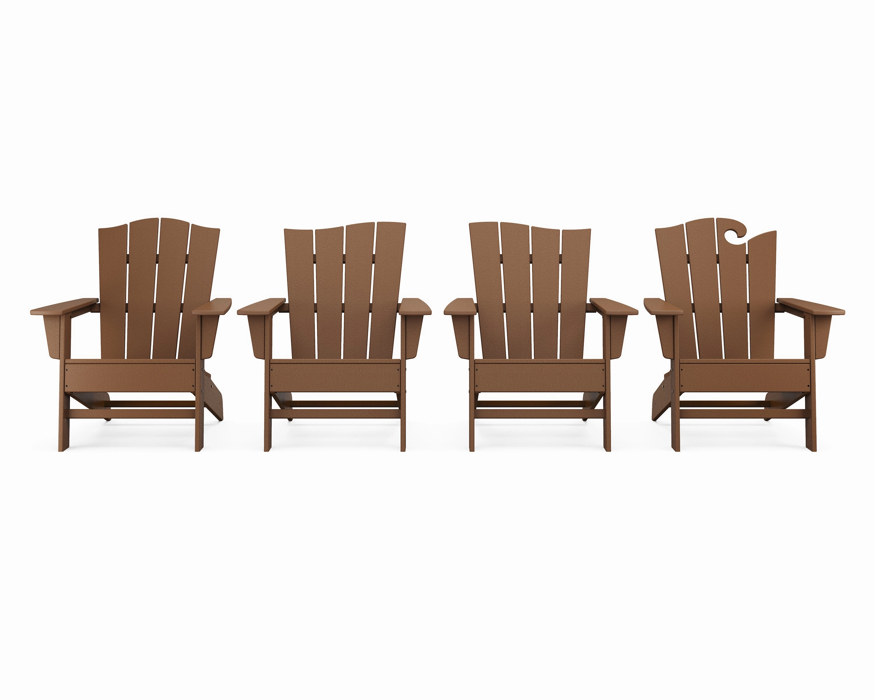 Wave Collection 4-Piece Adirondack Chair Set