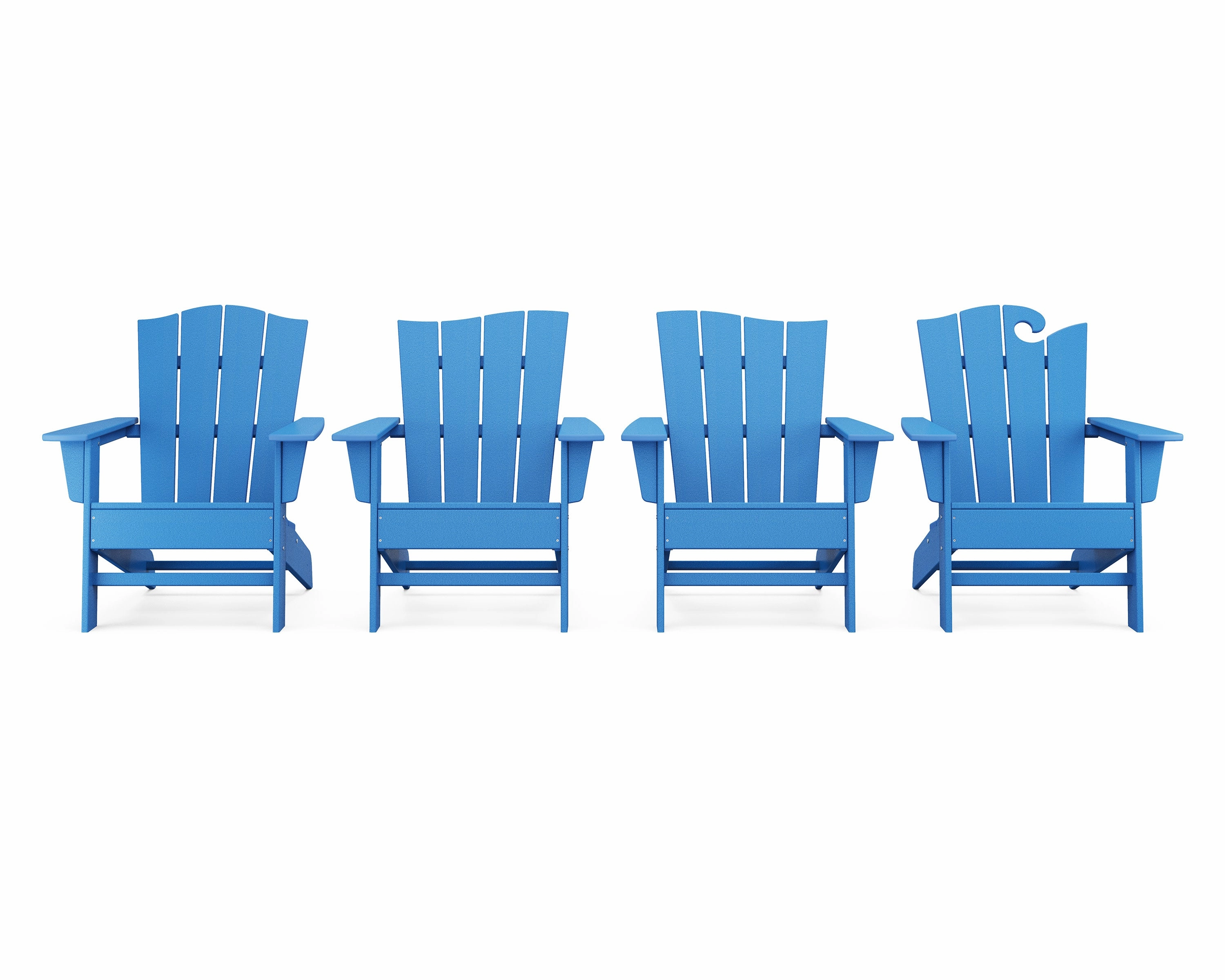 Wave Collection 4-Piece Adirondack Chair Set