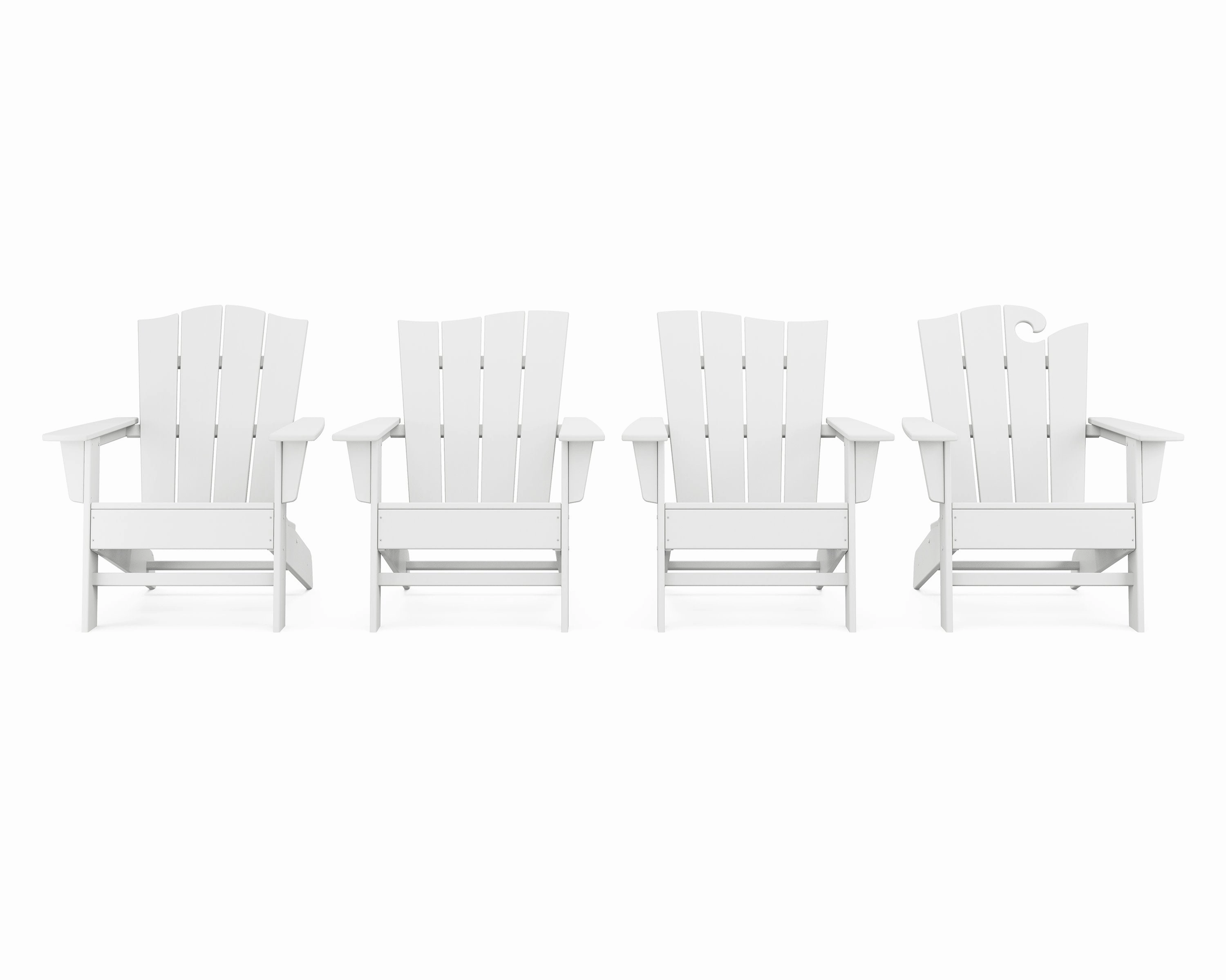 Wave Collection 4-Piece Adirondack Chair Set
