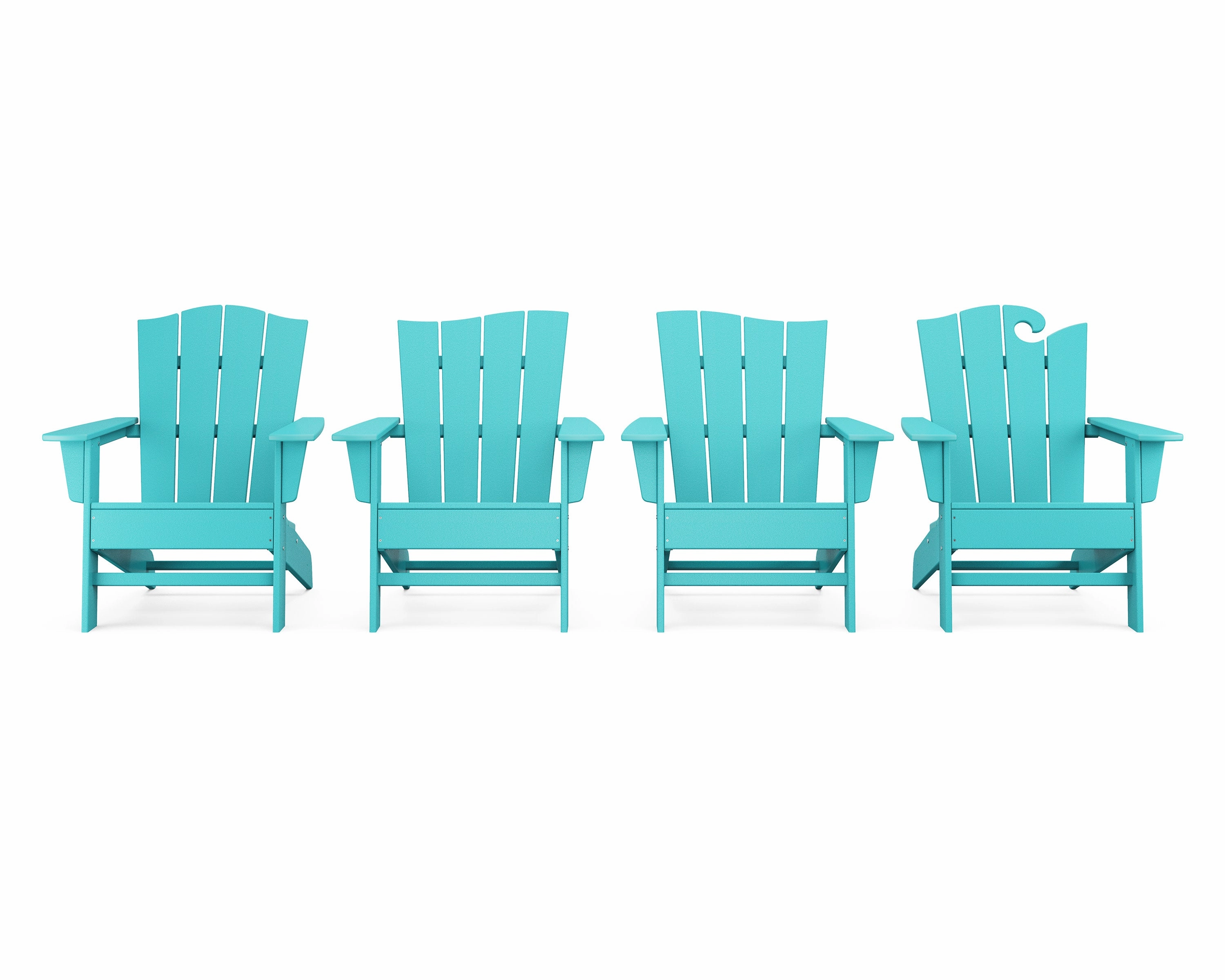 Wave Collection 4-Piece Adirondack Chair Setoutdoor patio dining furniture set