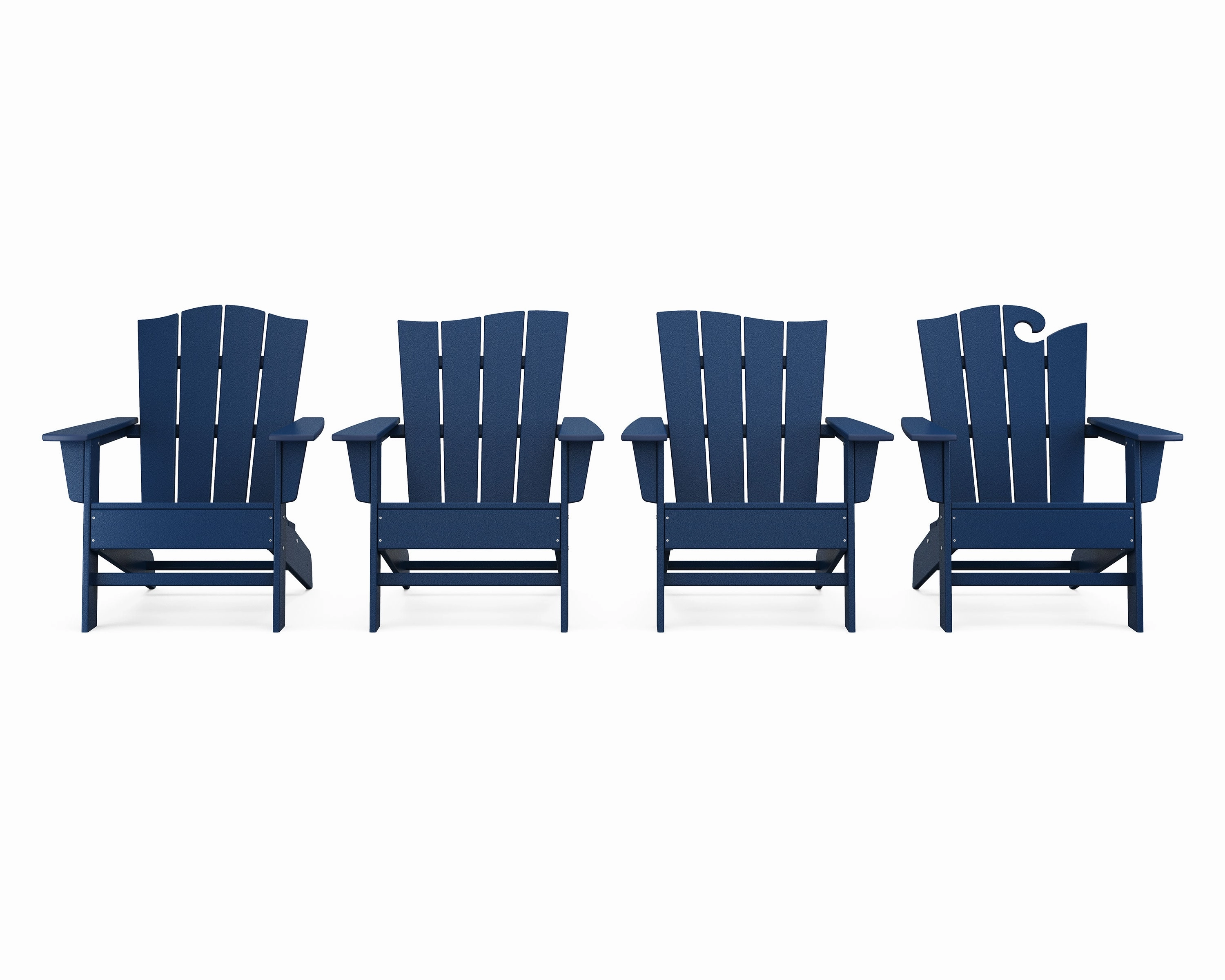 Wave Collection 4-Piece Adirondack Chair Set