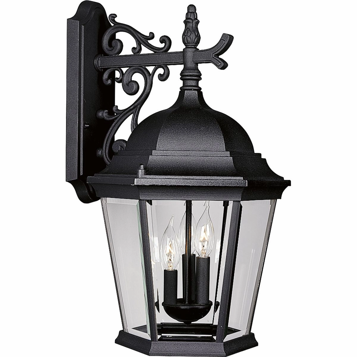 Welbourne Three Light Large Wall Lantern Textured Black