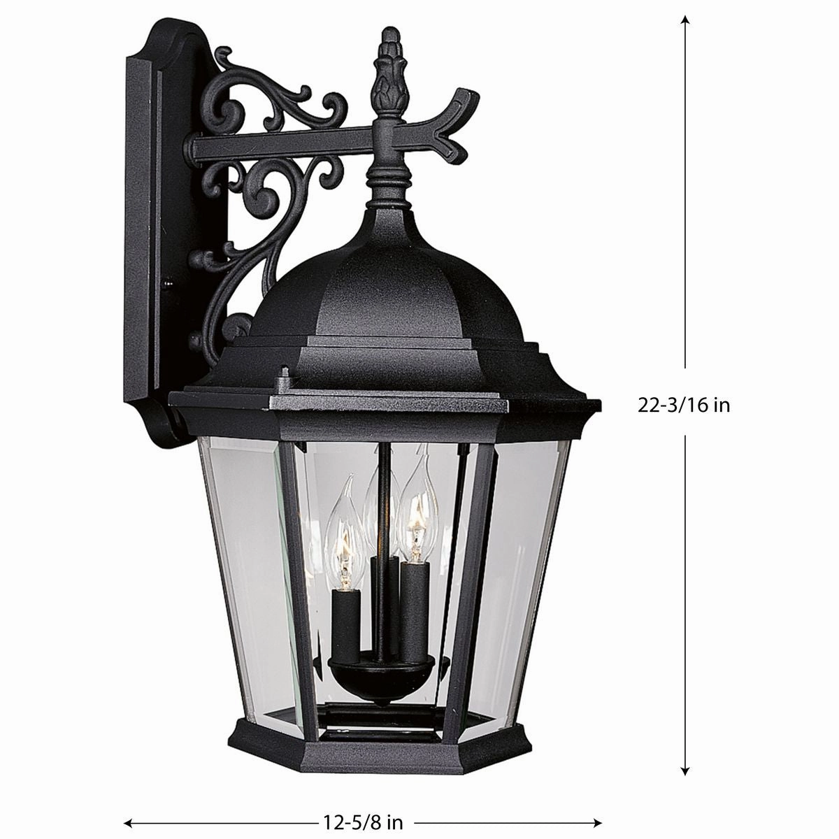 Welbourne Three Light Large Wall Lantern Textured Black
