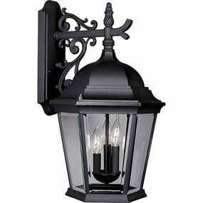 Welbourne Three Light Large Wall Lantern Textured BlackOutdoor wall sconces with motion sensor