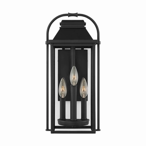 Wellsworth Three Light Outdoor Wall Sconce Textured BlackOutdoor wall sconces with motion sensor
