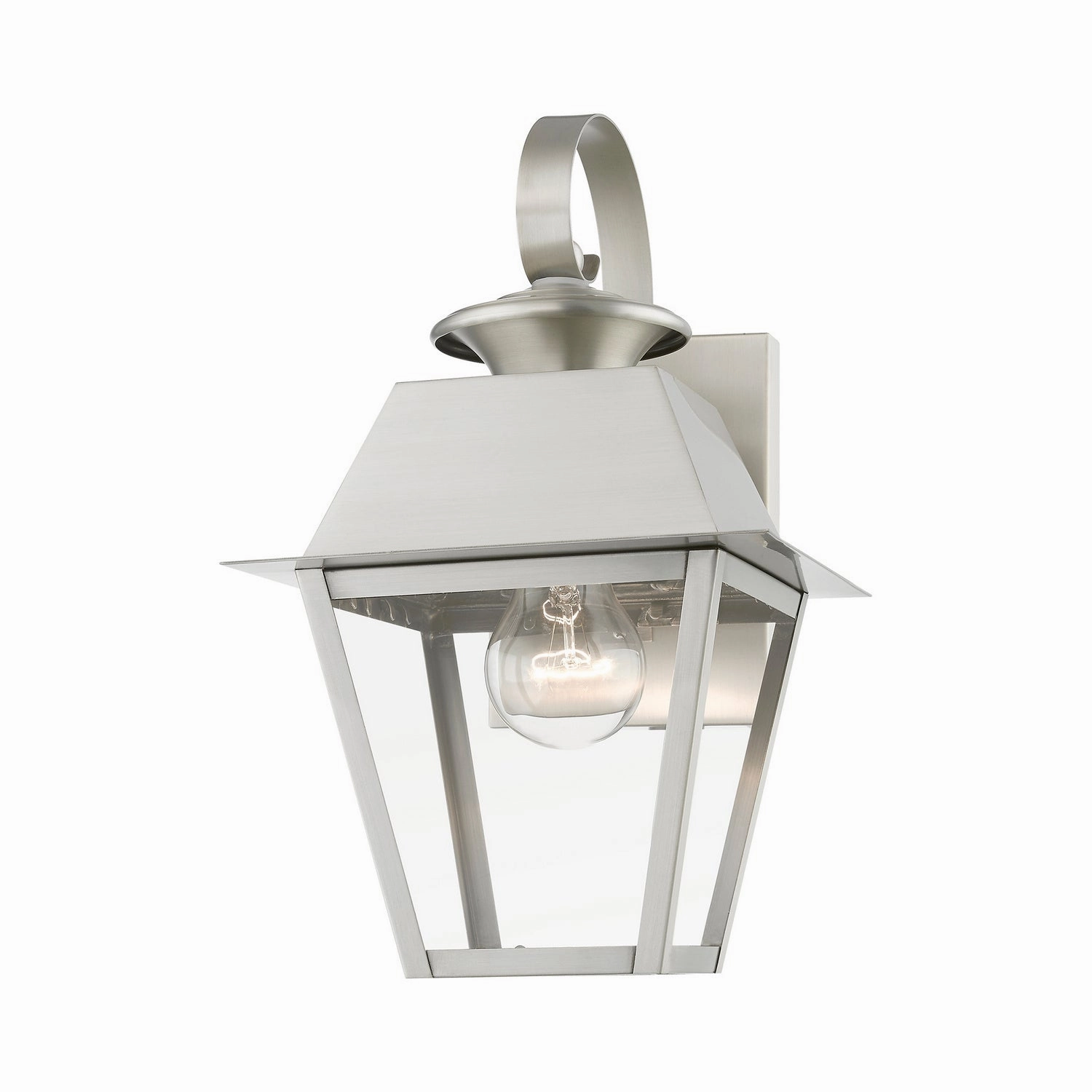 Wentworth One Light Outdoor Wall Lantern Brushed Nickel