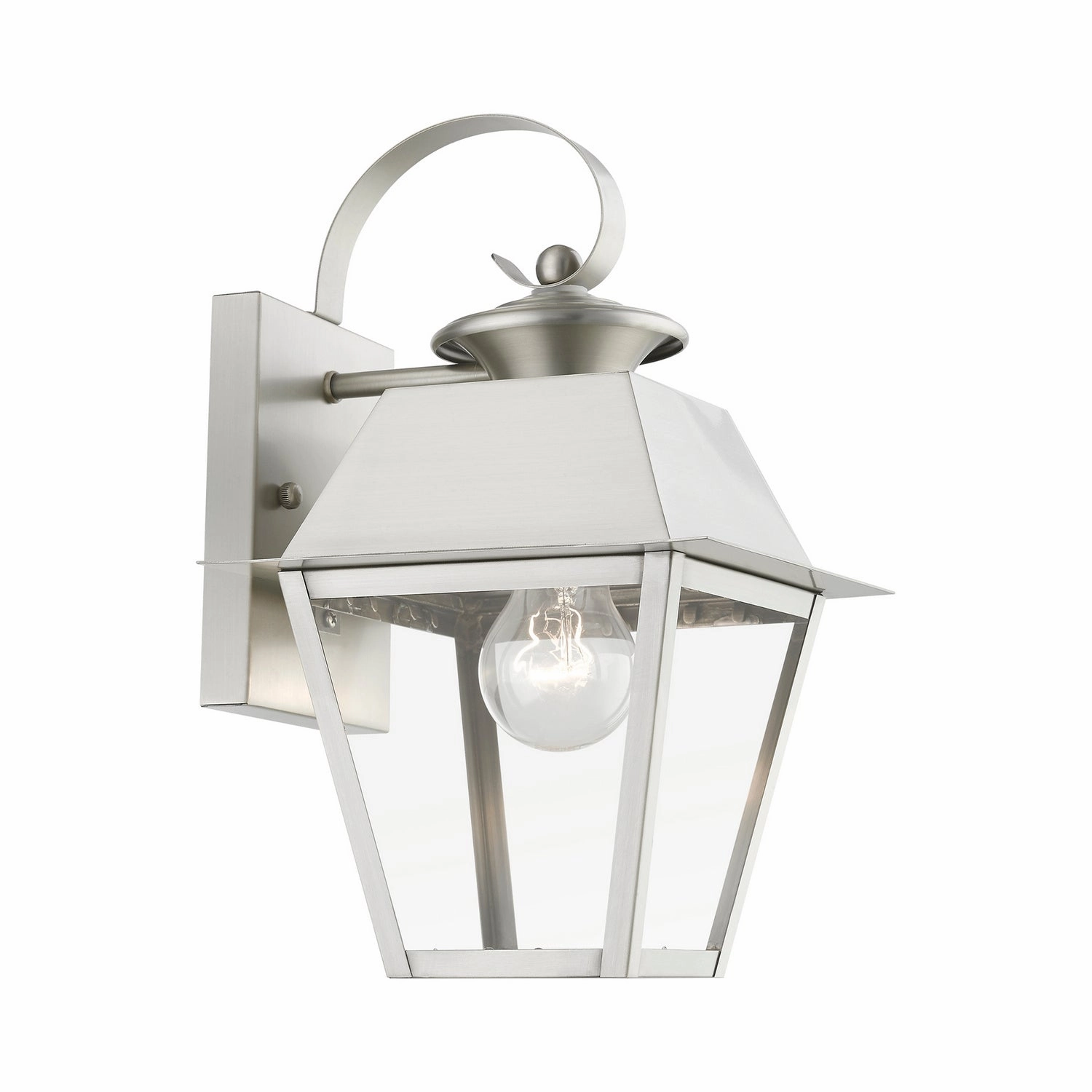 Wentworth One Light Outdoor Wall Lantern Brushed Nickel
