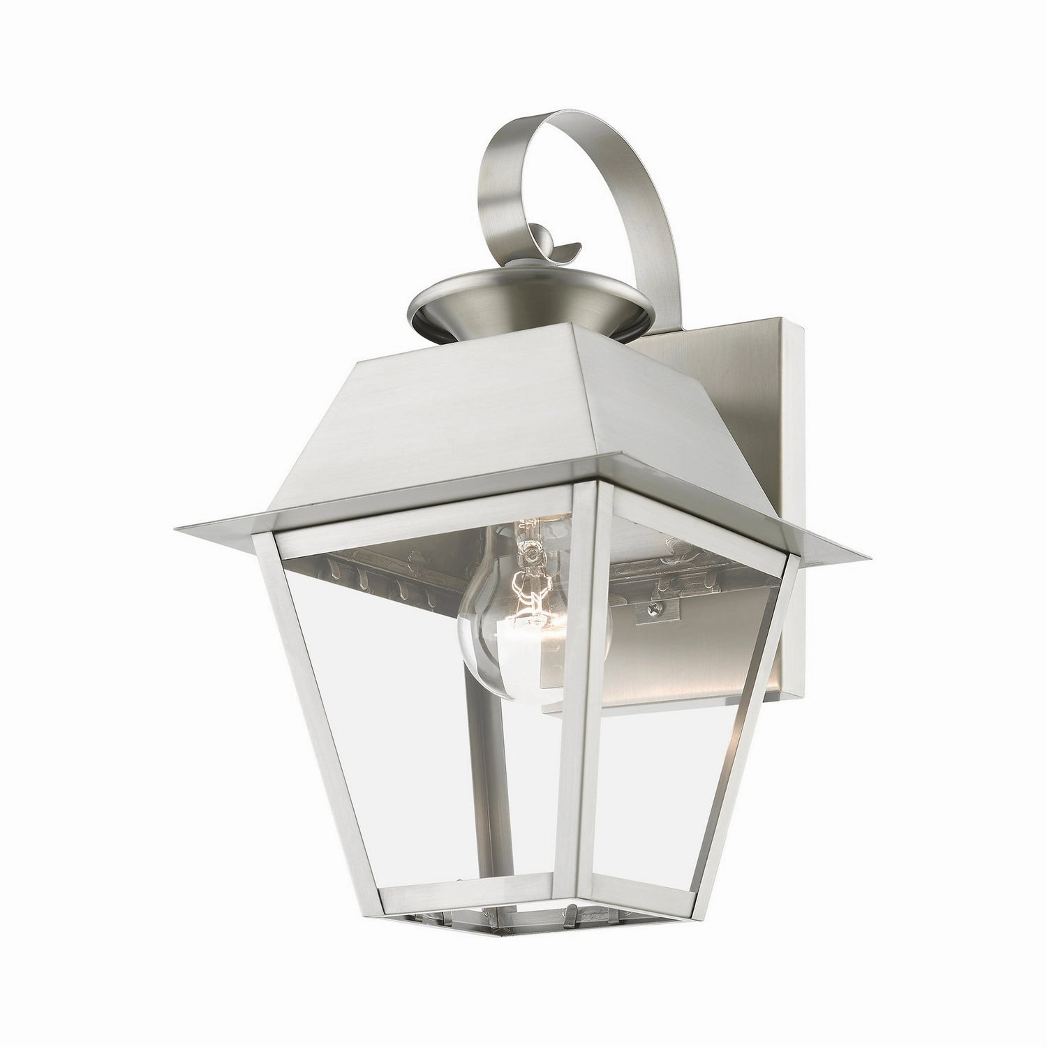 Wentworth One Light Outdoor Wall Lantern Brushed Nickel