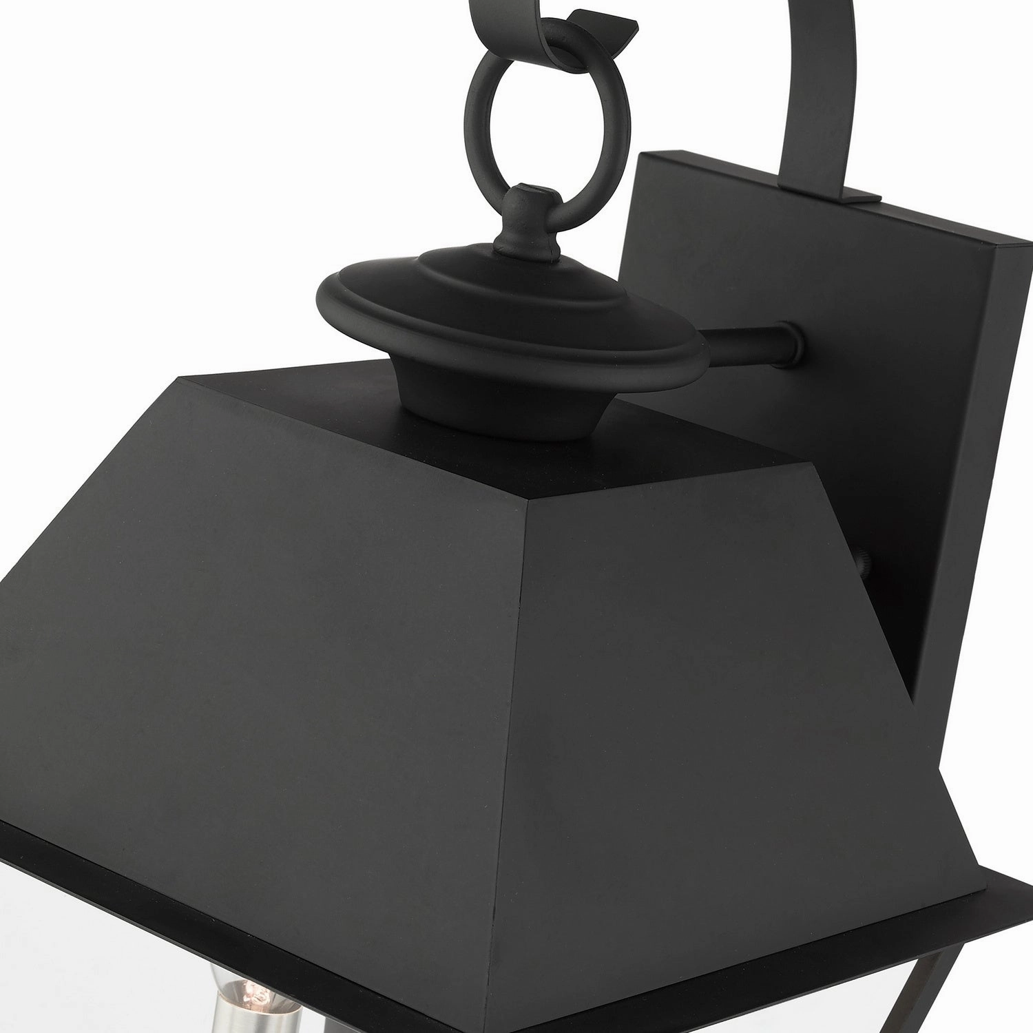 Wentworth Three Light Outdoor Wall Lantern Black w/ Brushed Nickel Cluster