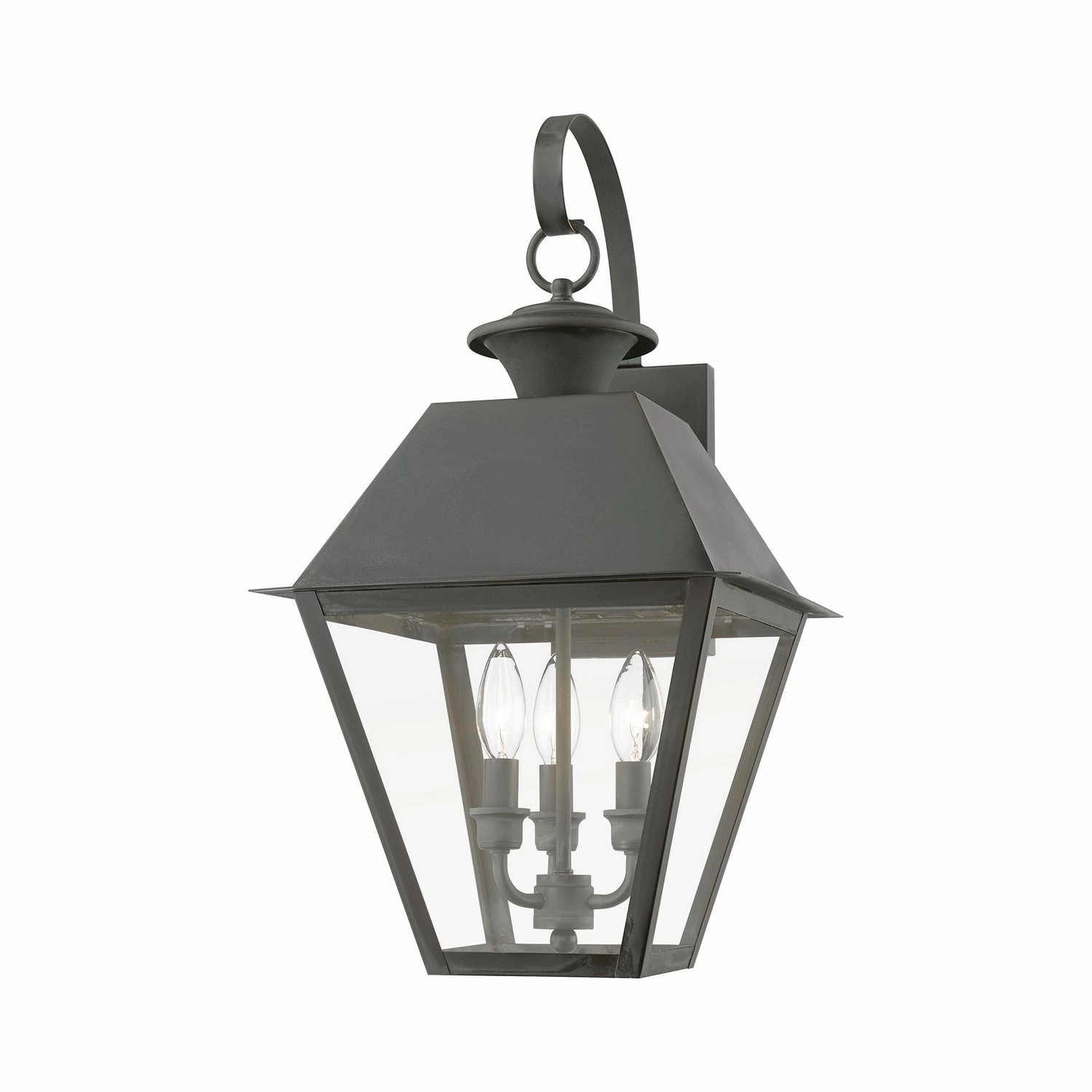 Wentworth Three Light Outdoor Wall Lantern Charcoal