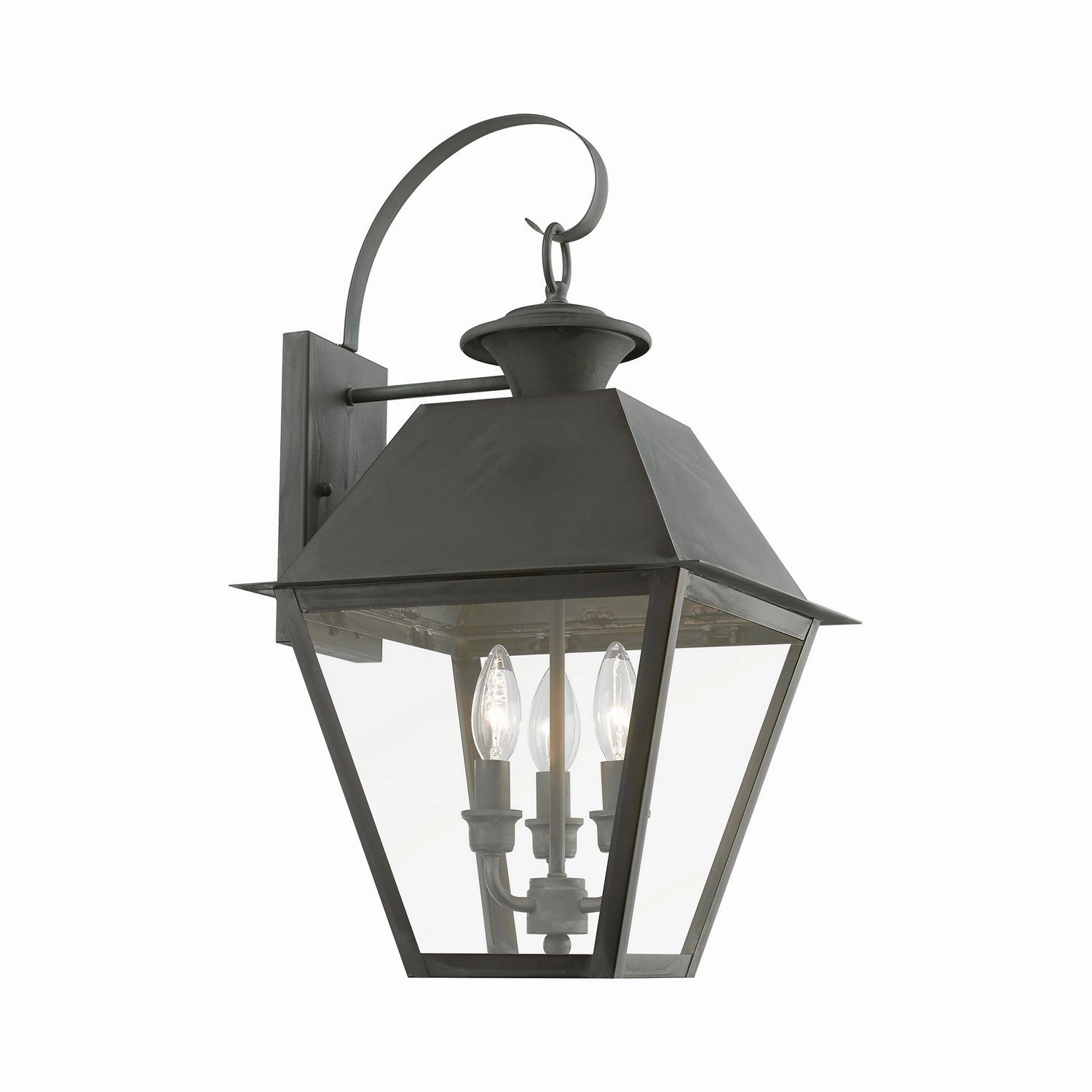 Wentworth Three Light Outdoor Wall Lantern Charcoal