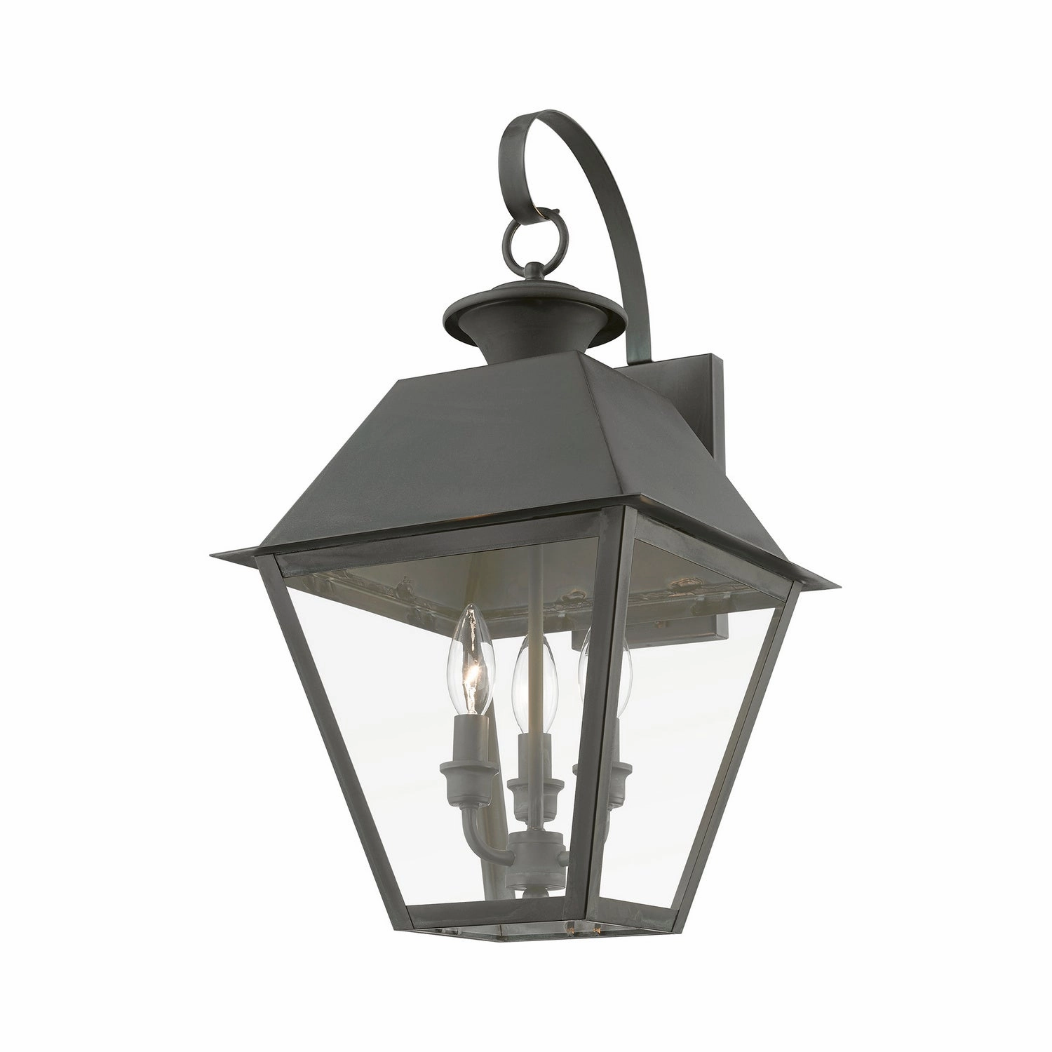 Wentworth Three Light Outdoor Wall Lantern Charcoal