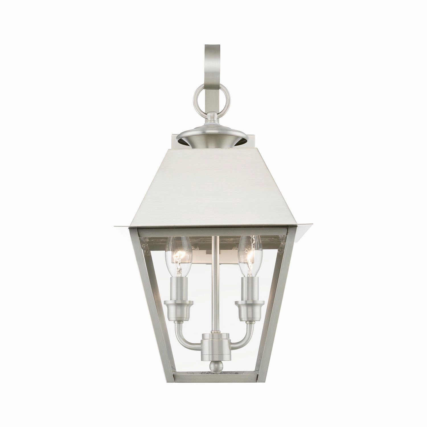Wentworth Two Light Outdoor Wall Lantern Brushed Nickel