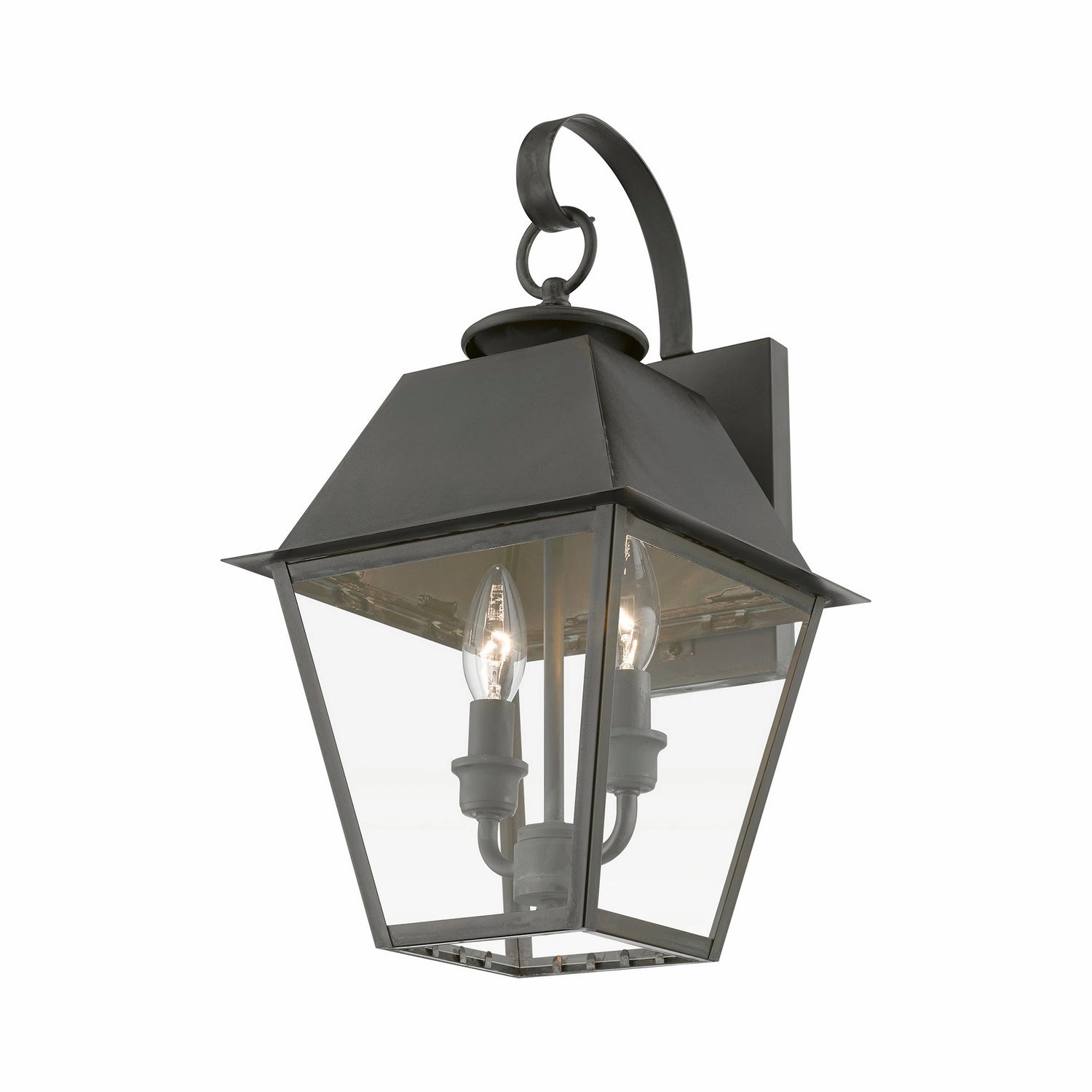 Wentworth Two Light Outdoor Wall Lantern Charcoal