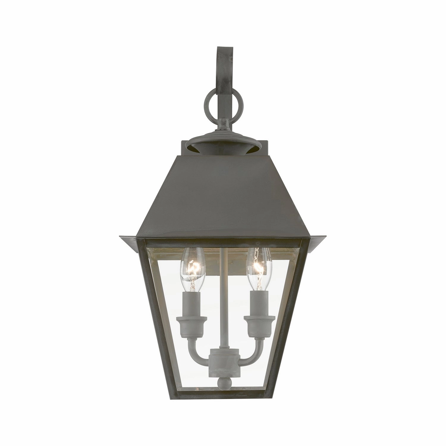 Wentworth Two Light Outdoor Wall Lantern Charcoal