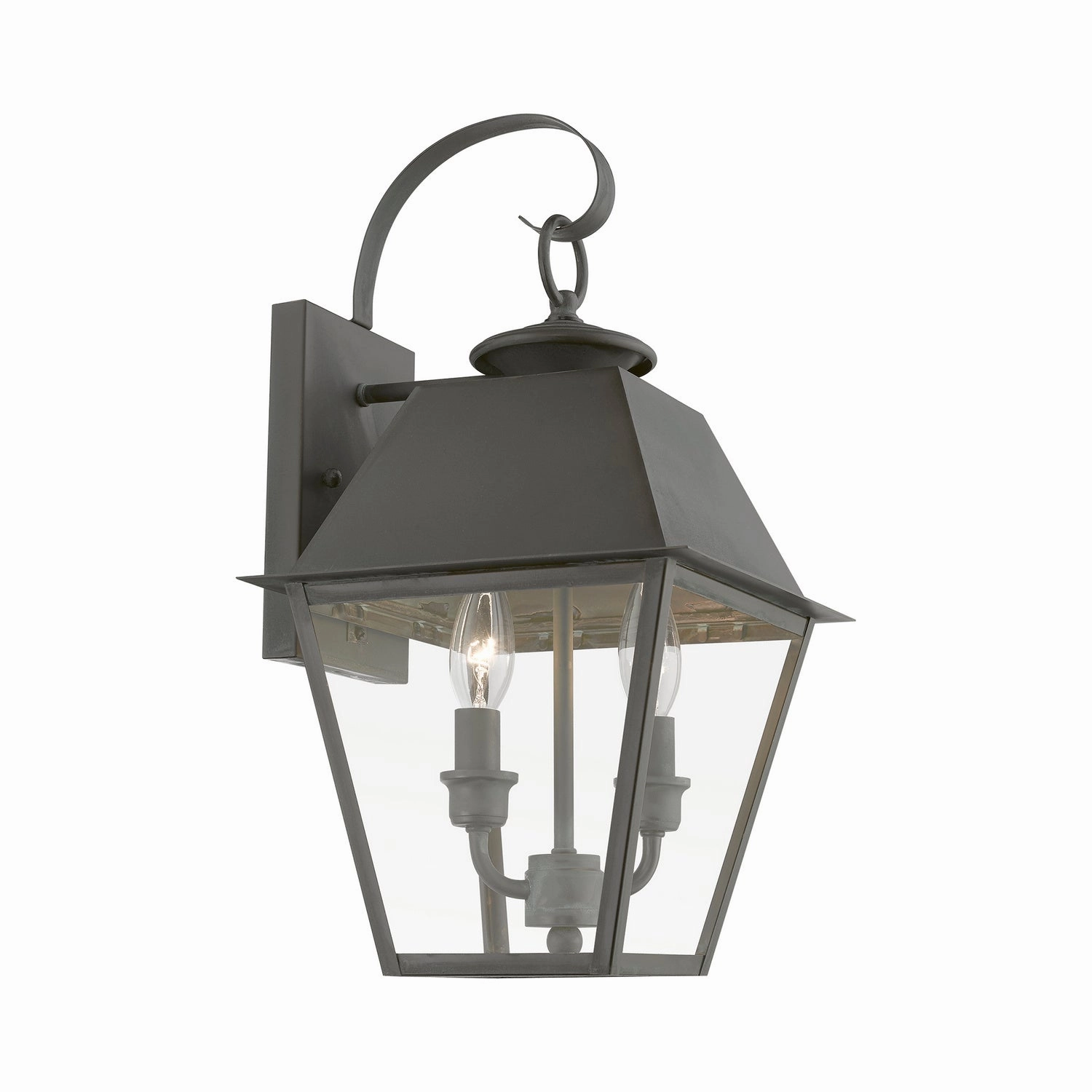 Wentworth Two Light Outdoor Wall Lantern Charcoal