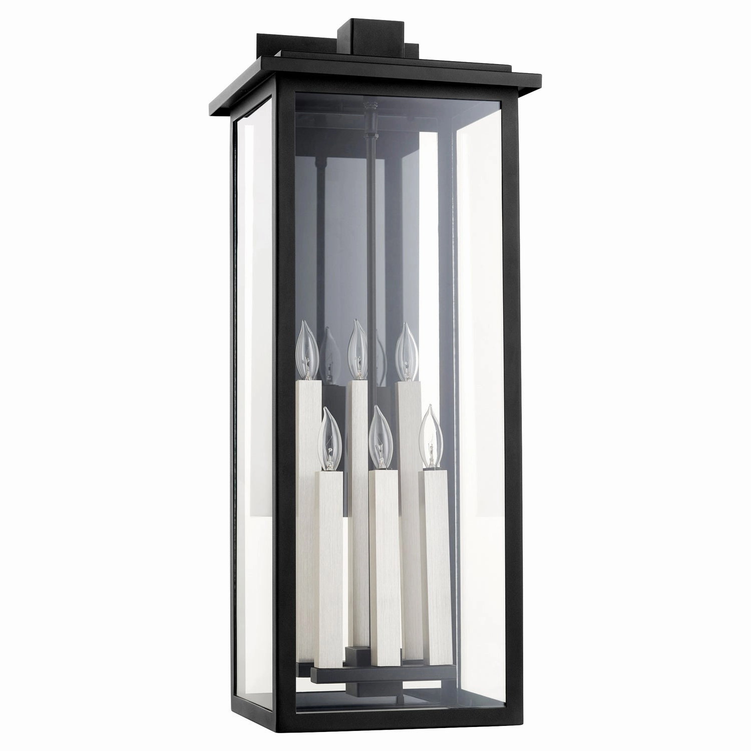Westerly Six Light Lantern Textured BlackOutdoor wall sconces with motion sensor