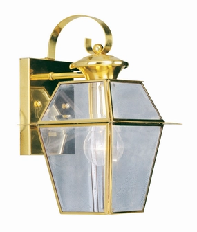 Westover One Light Outdoor Wall Lantern Polished BrassOutdoor wall sconces with motion sensor