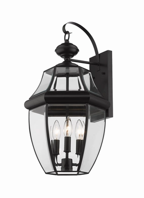 Westover Three Light Outdoor Wall Light BlackOutdoor wall sconces with motion sensor