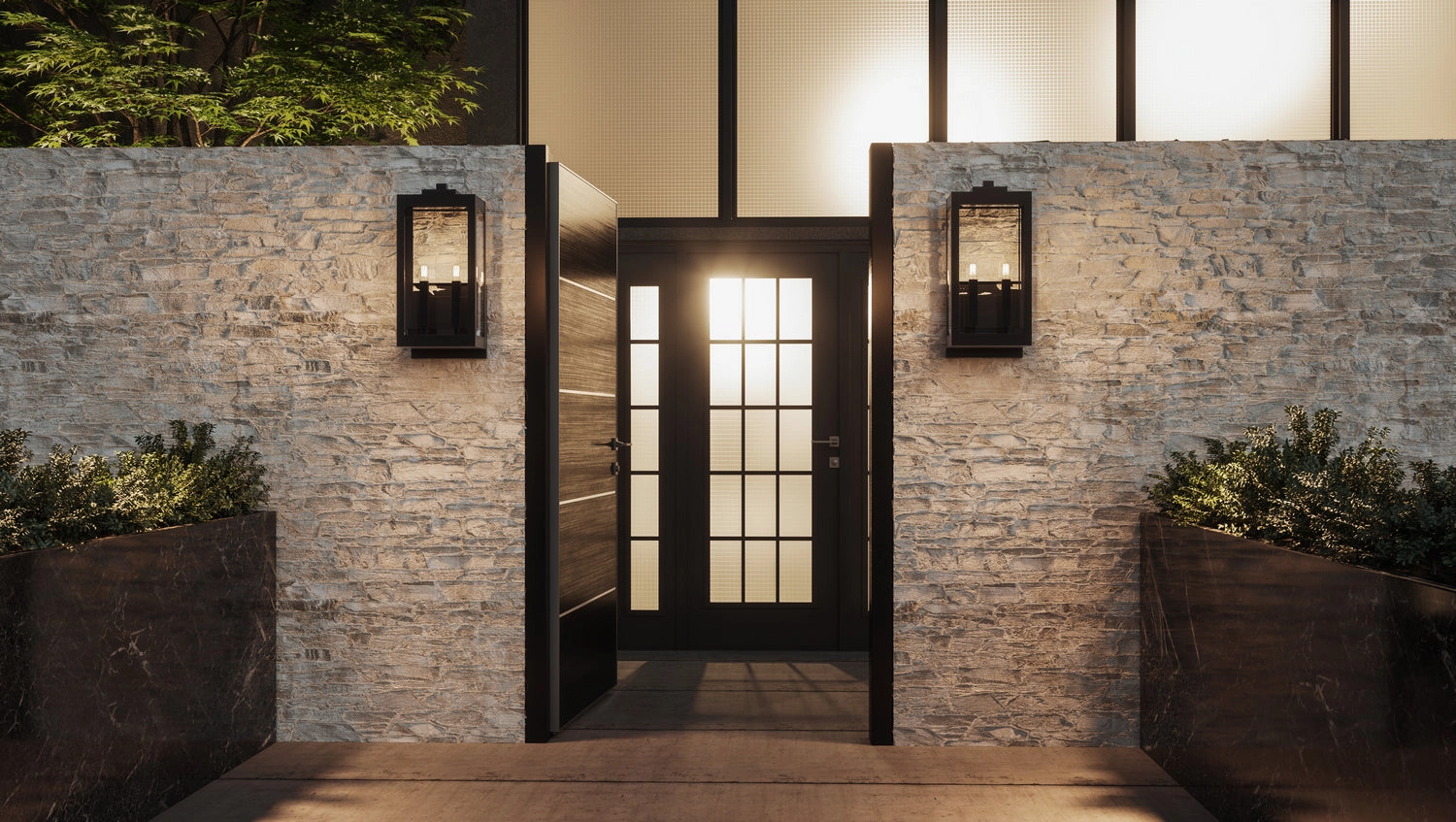 Westover Two Light Outdoor Wall Mount Earth Black
