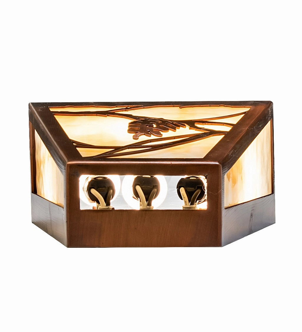 Whispering Pines Three Light Wall Sconce Vintage Copper