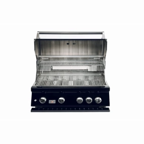 Whistler by Bonfire Outdoor 34 inch Black Series 4-Burner Built-In Natural Gas Grill with Infrared Rear Burner CBB4-B-NG stainless steel BBQ grill with side table