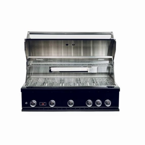 Whistler by Bonfire Outdoor Prime 500 Black Series 42 inch 5-Burner Built-In Natural Gas Grill with Infrared Rear Burner CBB500-B-NG stainless steel BBQ grill with side table