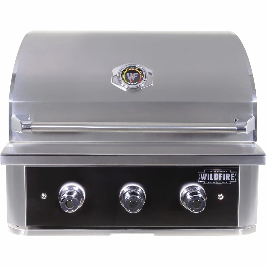 Wildfire Ranch PRO 30-inch Stainless Steel Gas Grill WF-PRO30G-RH stainless steel BBQ grill with side table