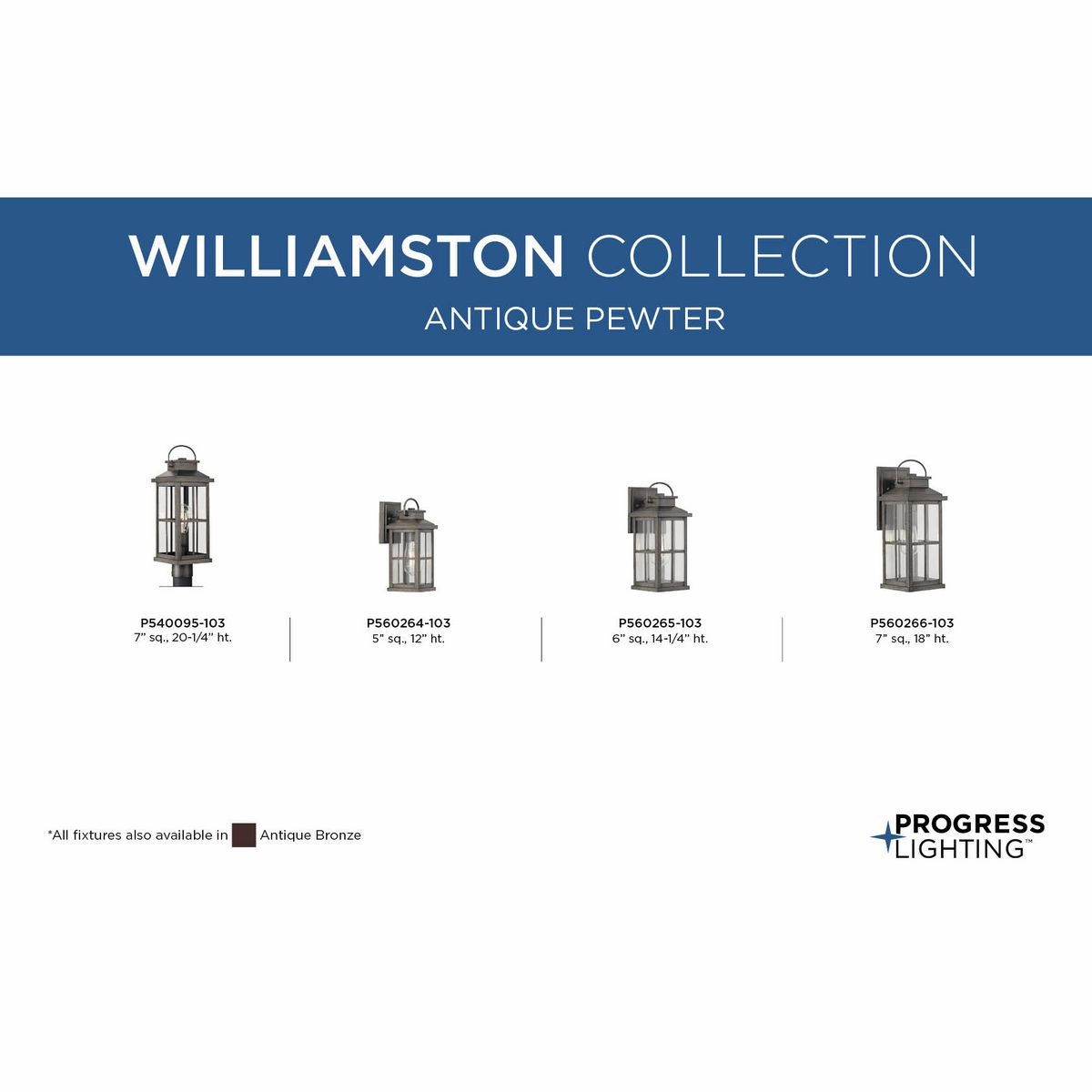 Williamston One Light Wall Lantern Antique Pewter